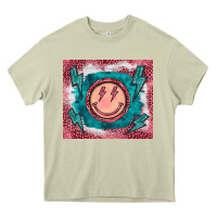 Mossy western lightning bolt smiling face turquoise Heavy Core Tee - BarkalooDesign