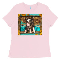 Bubblegum Pink Western Cute Pig Ladies Tee - LillyAllenDesigns
