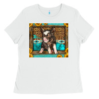 White Western Cute Pig Ladies Tee - LillyAllenDesigns