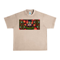French Oak Chingona Sugar Skull License Plate Urban Heavy Tee - BundleAndBundleShop