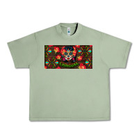 Oil Green Chingona Sugar Skull License Plate Urban Heavy Tee - BundleAndBundleShop