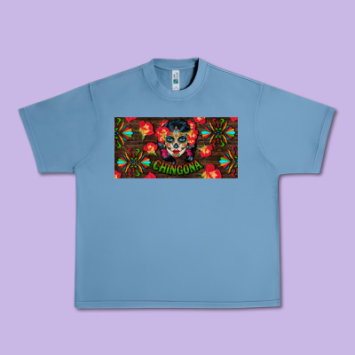 Chingona Sugar Skull License Plate Urban Heavy Tee Designed By Bundleandbundleshop