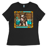 Black Western Cute Pig Ladies Tee - LillyAllenDesigns