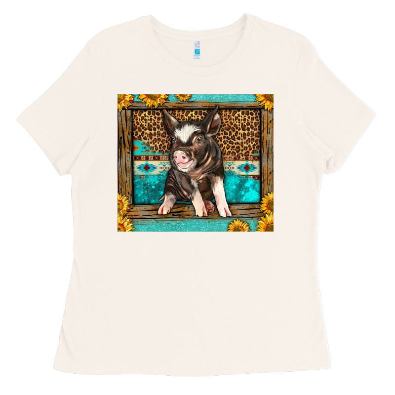 Western Cute Pig Ladies Tee by LillyAllenDesigns | Teevron