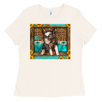 Bone Western Cute Pig Ladies Tee - LillyAllenDesigns