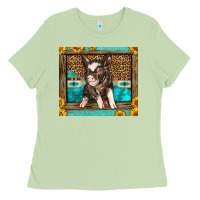 Matcha Western Cute Pig Ladies Tee - LillyAllenDesigns