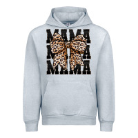 Heather Grey mama leopard Urban Hoodie - CowhideDigitalArt
