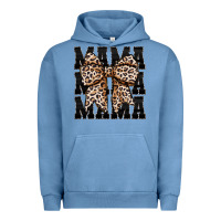 Pigment Pebble Blue mama leopard Urban Hoodie - CowhideDigitalArt