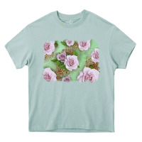 Arona pink roses with leopard background Heavy Core Tee - LillyAllenDesigns