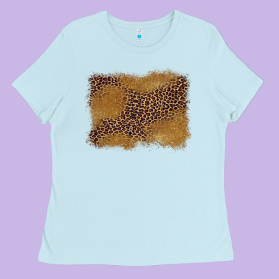 Leopard Background Ladies Tee Designed By Barkaloodesign