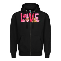 Black Love with gnome Valentine's Day Zipper Hoodie - HowdyJamesFarm