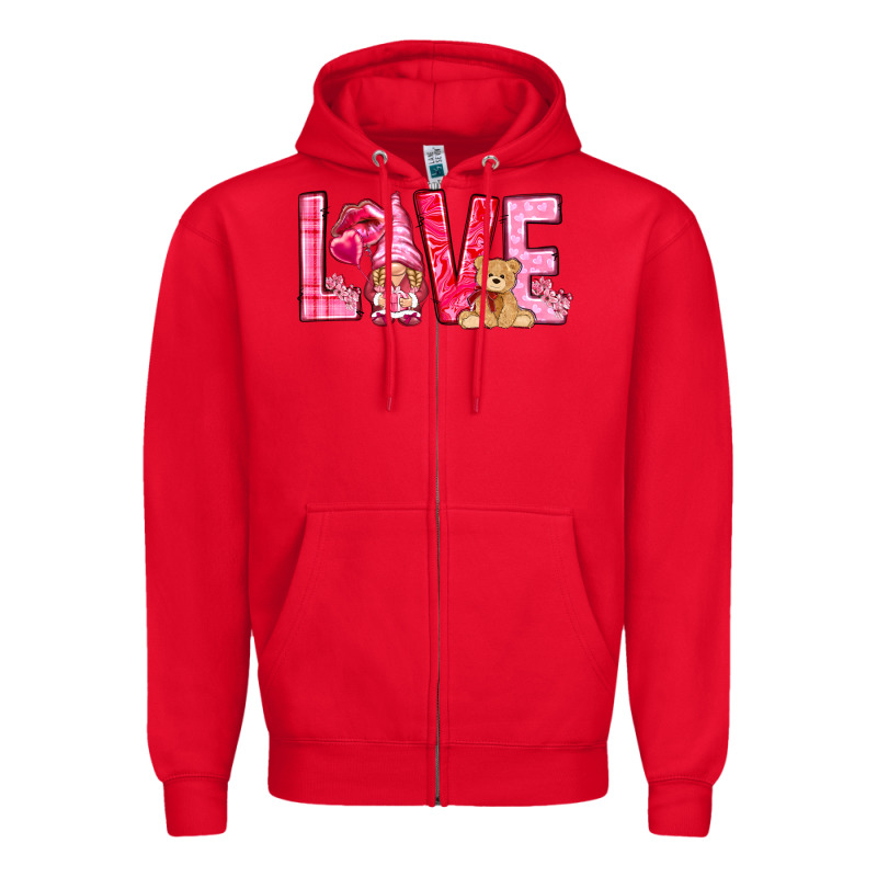 Love With Gnome Valentine's Day Zipper Hoodie by HowdyJamesFarm | Teevron