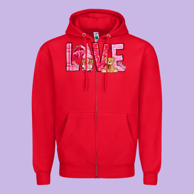 Love With Gnome Valentine's Day Zipper Hoodie Designed By Howdyjamesfarm