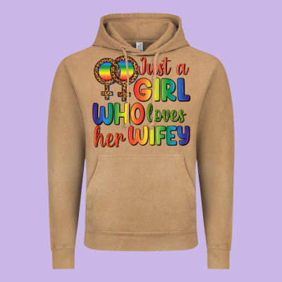 Just A Girl Who Loves Her Wifey Vintage Hoodie Designed By Bundleandbundleshop