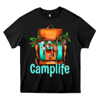 Black camp life camp backpack Heavy Core Tee - AdoDesignShop