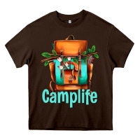 Chocolate Brown camp life camp backpack Heavy Core Tee - AdoDesignShop