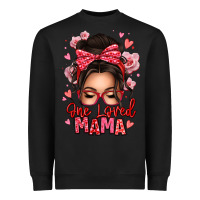 Black one loved mama messy bun Heavyweight Sweatshirt - texasbilliewilder
