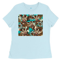Baby Blue western cowhide sunflower baby cow Ladies Tee - BarkalooDesign