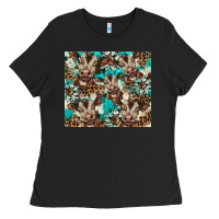 Black western cowhide sunflower baby cow Ladies Tee - BarkalooDesign