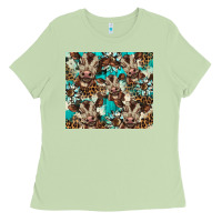 Matcha western cowhide sunflower baby cow Ladies Tee - BarkalooDesign