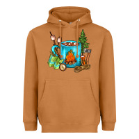 Meerkat Camping Coffee Heavyweight Hoodie - FaDigitalArtStudio