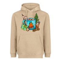 Mushroom Camping Coffee Heavyweight Hoodie - FaDigitalArtStudio