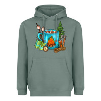 Sage Camping Coffee Heavyweight Hoodie - FaDigitalArtStudio
