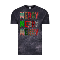 Cloud Black Merry Merry Merry Christmas Vintage Tee - BundleAndBundleShop