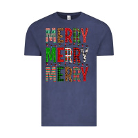 Vintage Denim Merry Merry Merry Christmas Vintage Tee - BundleAndBundleShop