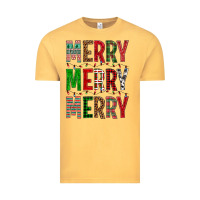 Vintage Mustard Merry Merry Merry Christmas Vintage Tee - BundleAndBundleShop