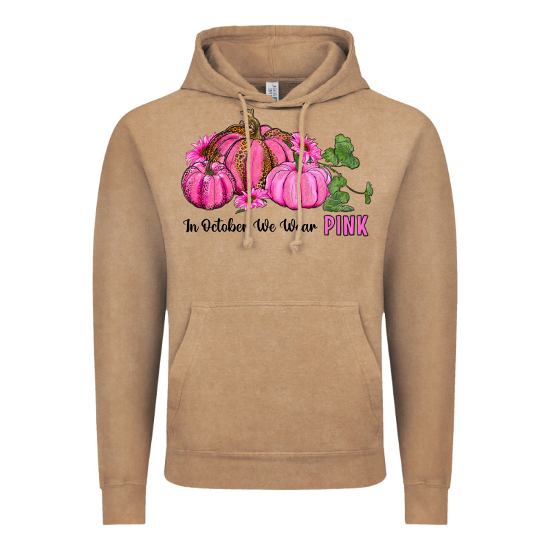 In October We Wear Pink Pumpkin And Sunflowers Vintage Hoodie by RanaPortraitStore | Teevron