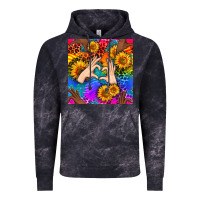 Cloud Black Heart And Sunflowers With Neon Leopard Patterns Vintage Hoodie - BundleAndBundleShop