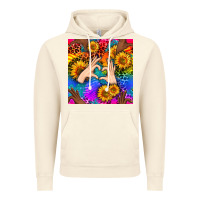 Vintage Artic Heart And Sunflowers With Neon Leopard Patterns Vintage Hoodie - BundleAndBundleShop