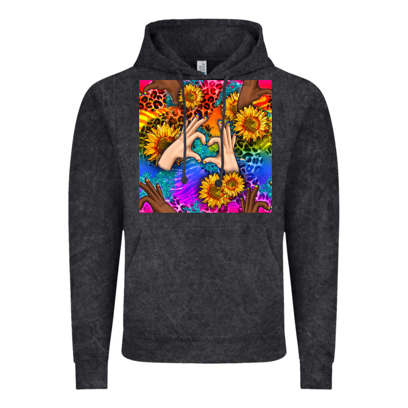 Heart And Sunflowers With Neon Leopard Patterns Vintage Hoodie by BundleAndBundleShop | Teevron