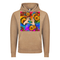 Vintage Coffee Heart And Sunflowers With Neon Leopard Patterns Vintage Hoodie - BundleAndBundleShop