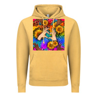 Vintage Mustard Heart And Sunflowers With Neon Leopard Patterns Vintage Hoodie - BundleAndBundleShop