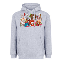Heather Grey Baseball Coffee Cups Heavyweight Hoodie - FaDigitalArtStudio