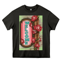 Asphalt Western Red Roses Welcome Heavy Core Tee - LillyAllenDesigns