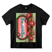 Black Western Red Roses Welcome Heavy Core Tee - LillyAllenDesigns