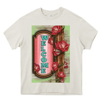 Cream Western Red Roses Welcome Heavy Core Tee - LillyAllenDesigns