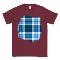 Burgundy Winter Tartan Patch Classic Tee - BundleAndBundleShop