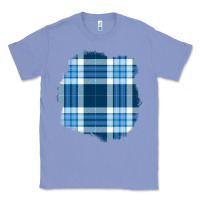 Colony Blue Winter Tartan Patch Classic Tee - BundleAndBundleShop