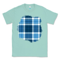 Seafoam Winter Tartan Patch Classic Tee - BundleAndBundleShop