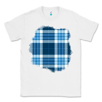 White Winter Tartan Patch Classic Tee - BundleAndBundleShop