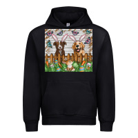 Black Easter Dog Urban Hoodie - CowhideDigitalArt