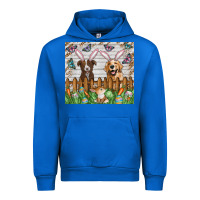 Cobalt Easter Dog Urban Hoodie - CowhideDigitalArt