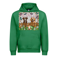 Emerald Easter Dog Urban Hoodie - CowhideDigitalArt