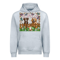 Heather Grey Easter Dog Urban Hoodie - CowhideDigitalArt