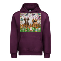 Mauve Wine Easter Dog Urban Hoodie - CowhideDigitalArt
