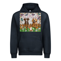 Navy Easter Dog Urban Hoodie - CowhideDigitalArt